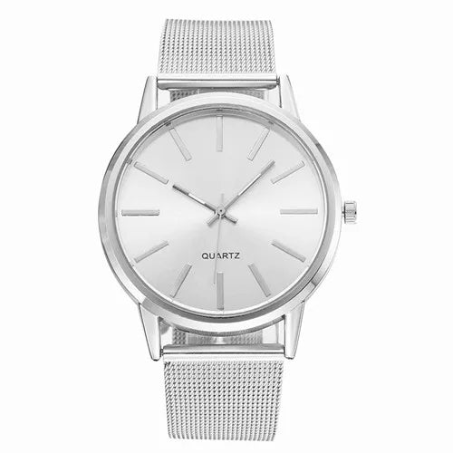 Luxury Women Watches 2025 New Stylish Silver Minimalist Business Ladies Quartz Watch Breathable Leather Steel Clock Reloj Mujer