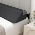 Bed Wedge Pillow with Storage Bag-Twin Size - Color: Gray - Size: Twin Size