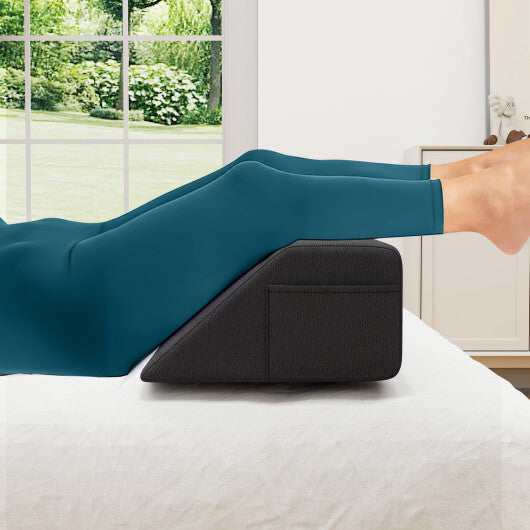 Bed Wedge Pillow with Storage Bag-Twin Size - Color: Gray - Size: Twin Size