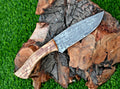 Exquisite 10-Inch Damascus Steel Hunting Knife with Rosewood Handle & Leather Sheath – Ideal Gift for Outdoorsmen