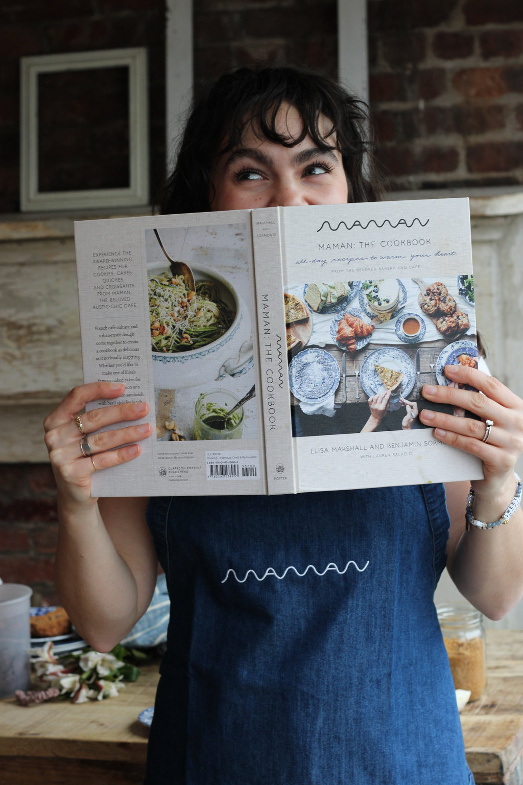 maman denim apron (FRENCH WINK)