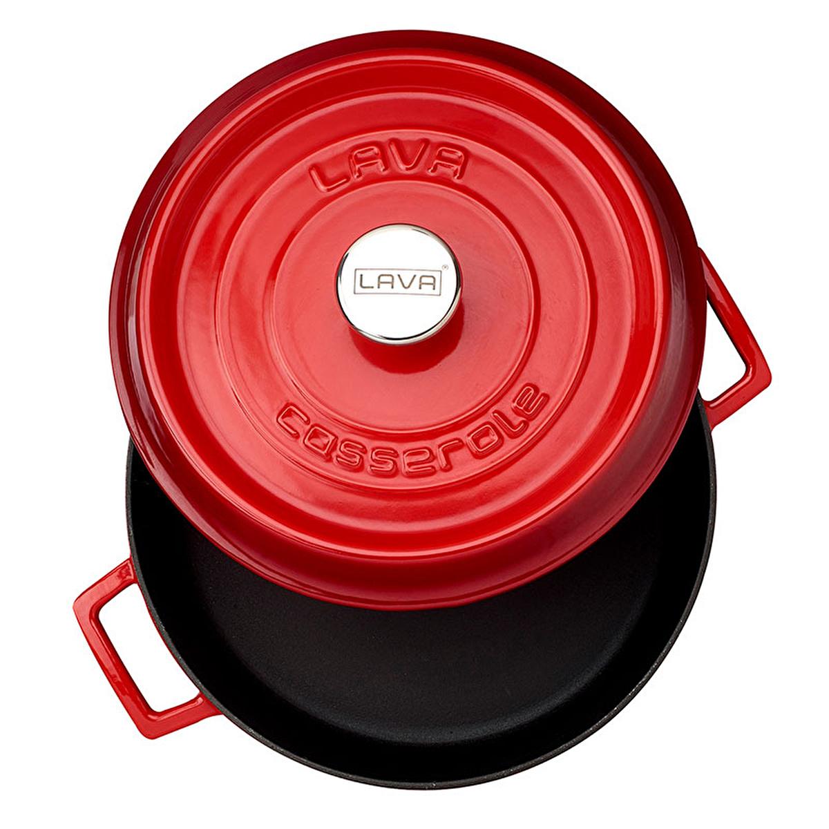 LAVA Cast Iron Cookware - 28cm Enamel Coated Round Cookware for Durable Cooking