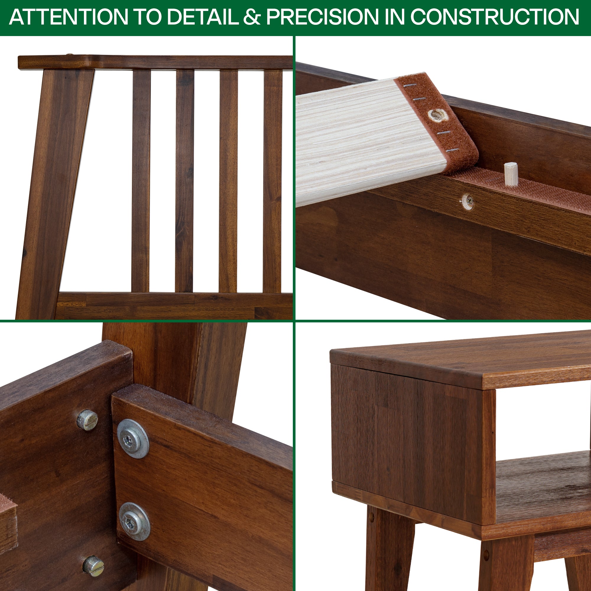 [Buy 1 Get 1] Kaylin Solid Wood Bed Frame & Nightstand