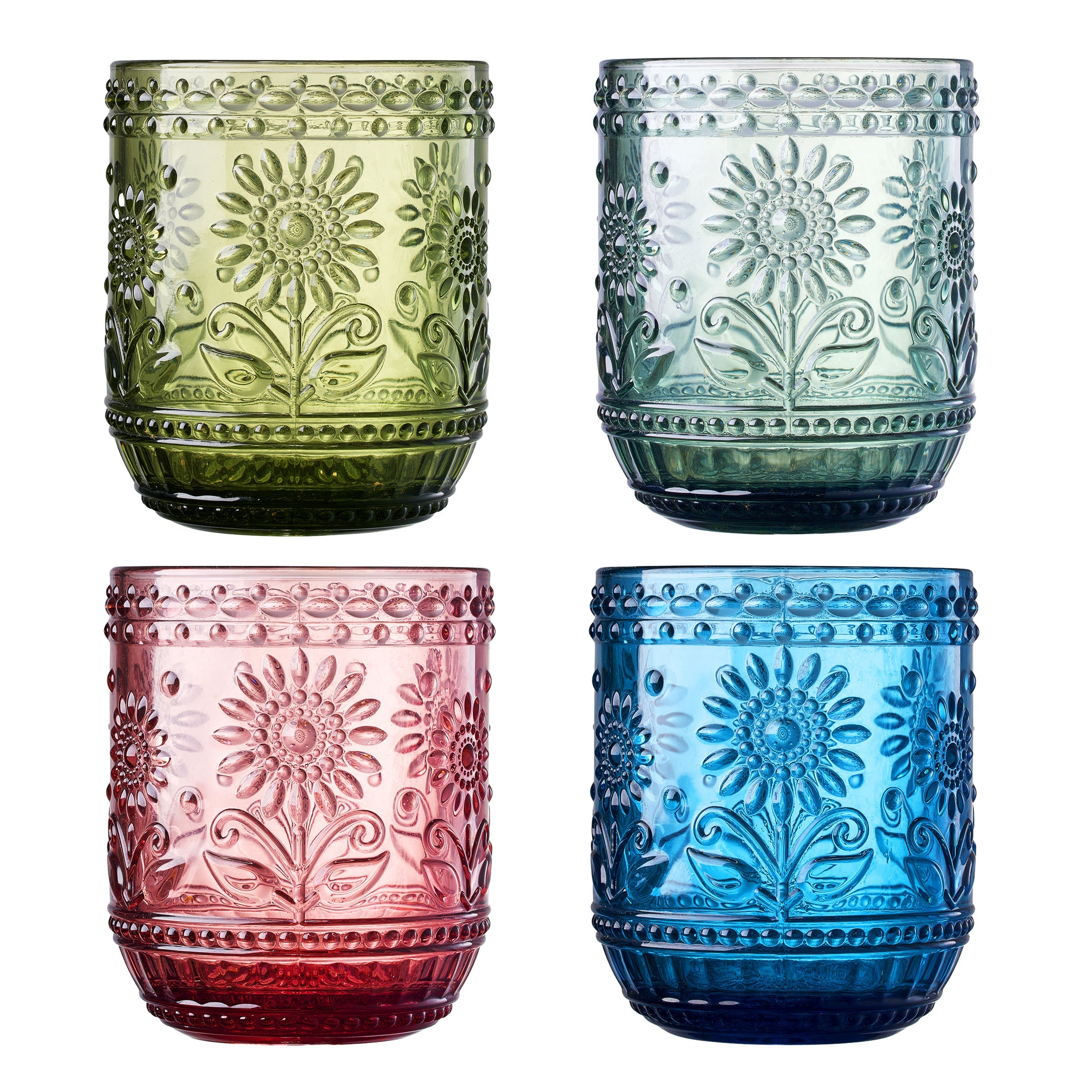Monet Lowball Tumbler Glassware, Set of 4