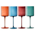 Tonal Ribbed Stemmed Wine Glassware, Set of 4