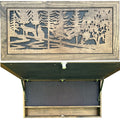 Hunting Wolves Gun Concealment Decor - Handcrafted Wooden Gun Cabinets - Gun Shelf Hidden Storage for Rifles, Shotguns, & Handguns - Quick Access Hidden Wall Safe (Extra Large)