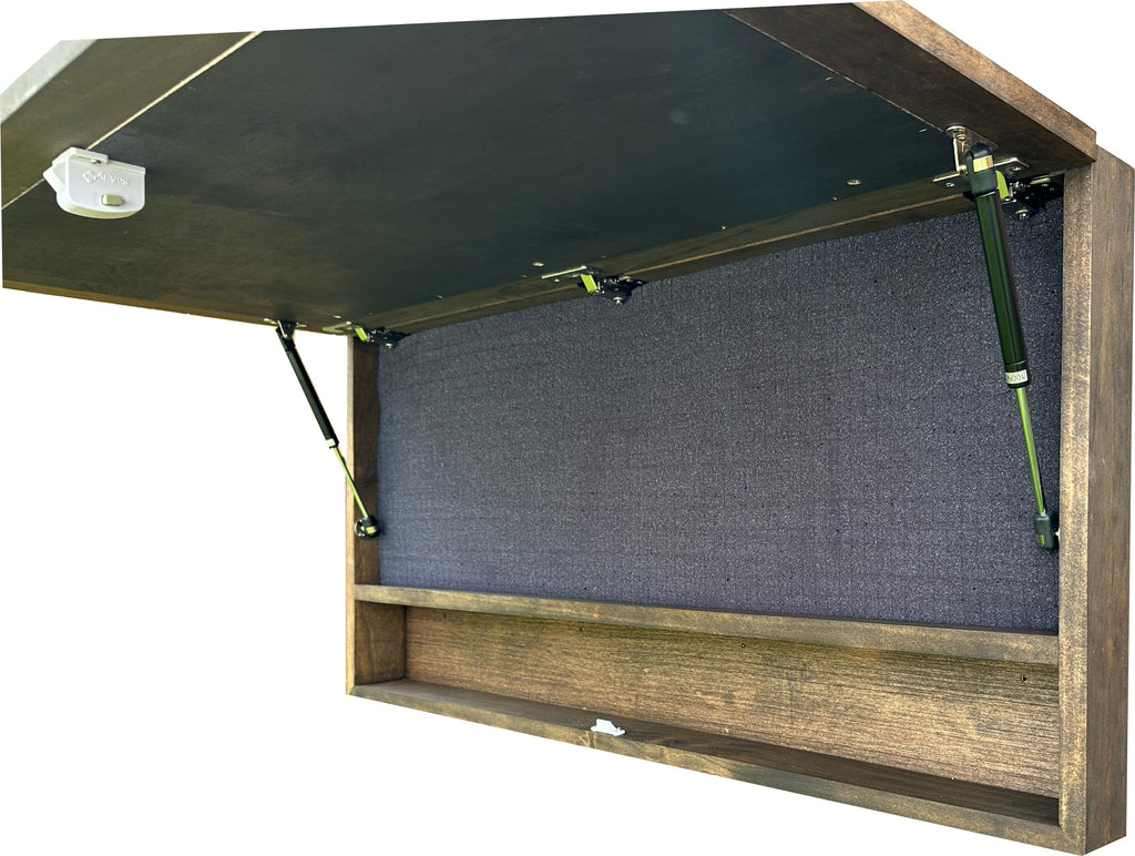 Hunting Wolves Gun Concealment Decor - Handcrafted Wooden Gun Cabinets - Gun Shelf Hidden Storage for Rifles, Shotguns, & Handguns - Quick Access Hidden Wall Safe (Extra Large)