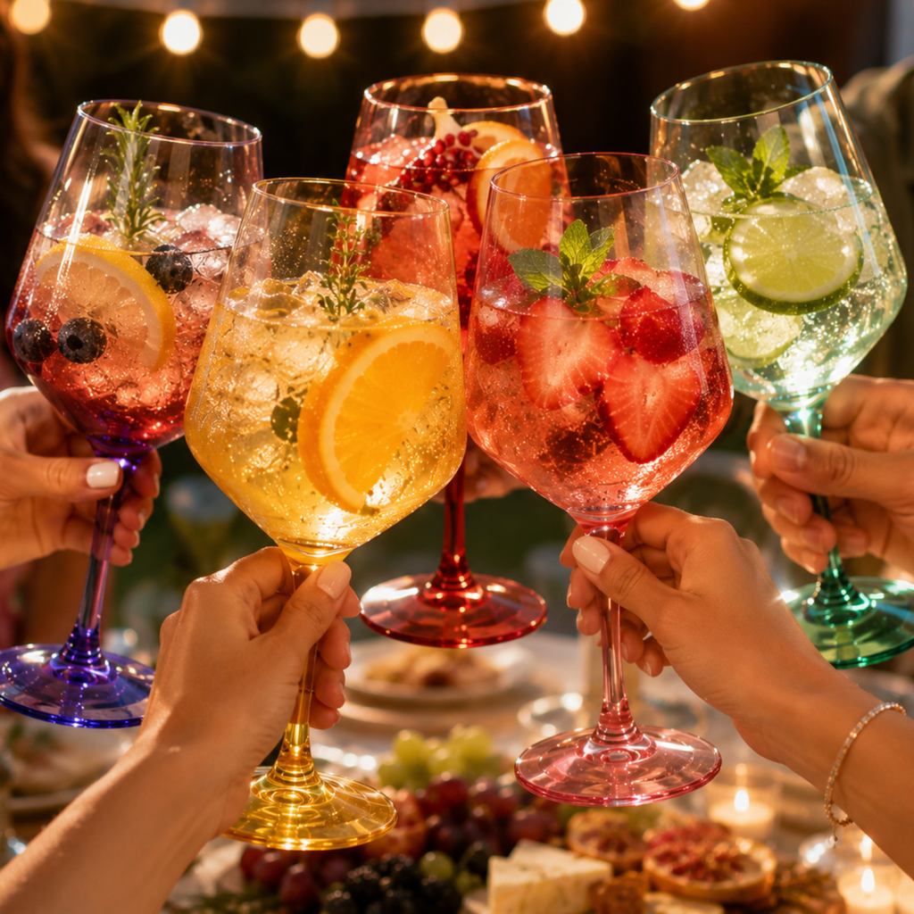Madrid Acrylic Stemmed Wine Glassware, Set of 12