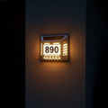 Solar LED Address Sign – Waterproof House Number Plaque, Customizable Numbers & Letters, Auto Dusk-to-Dawn Light, 8.1 x 6.9 Inches