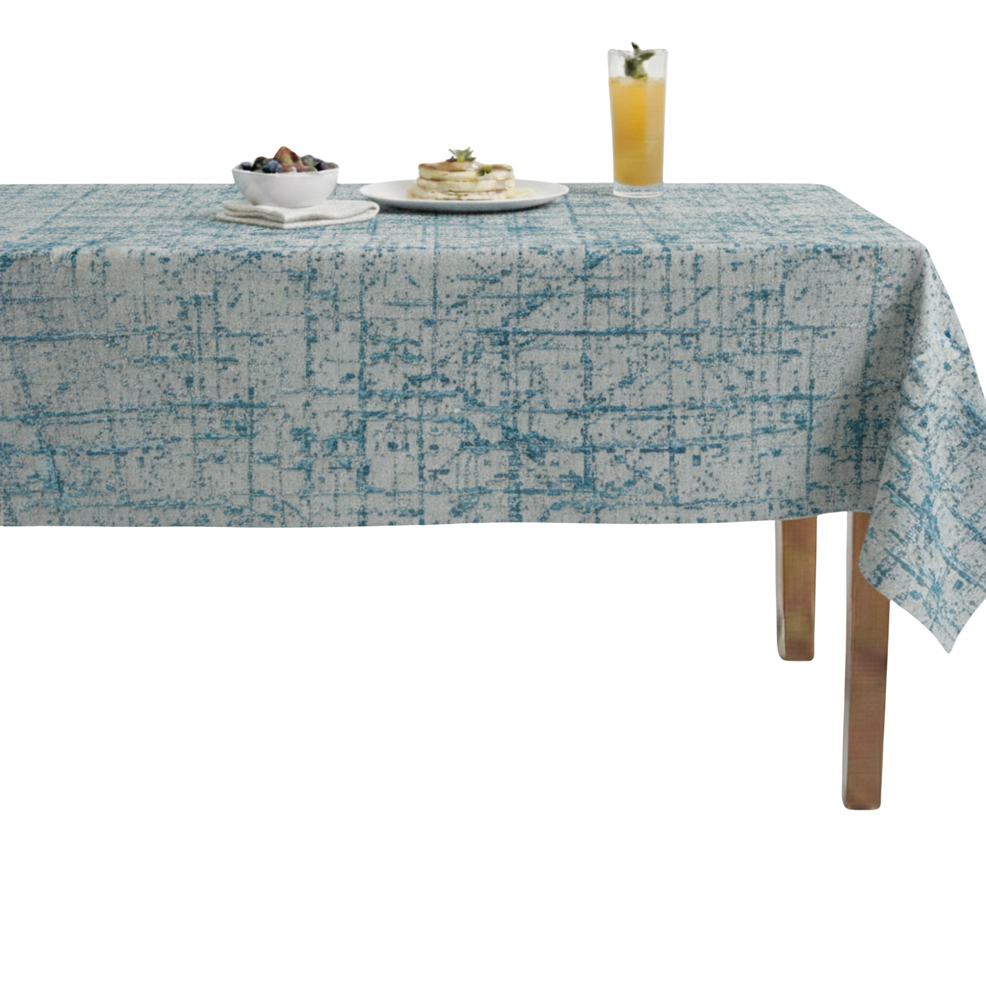 Mumbai Sparkling Jacquard Tablecloth - Blue