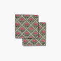 Noor Table Napkin - Olive & Pink Set of 2
