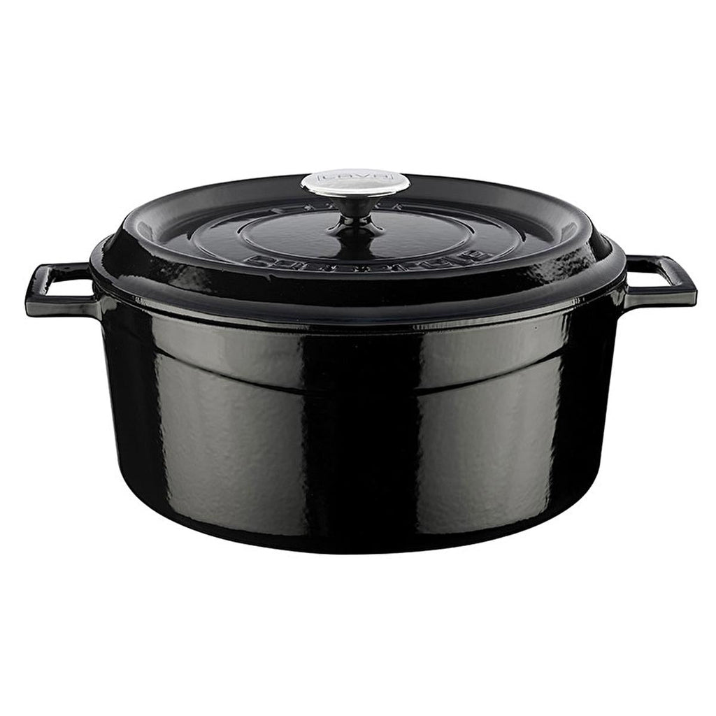 LAVA Cast Iron Cookware Pot - 28cm Enamel Coated Large Capacity Cooking Pot for Family Gatherings