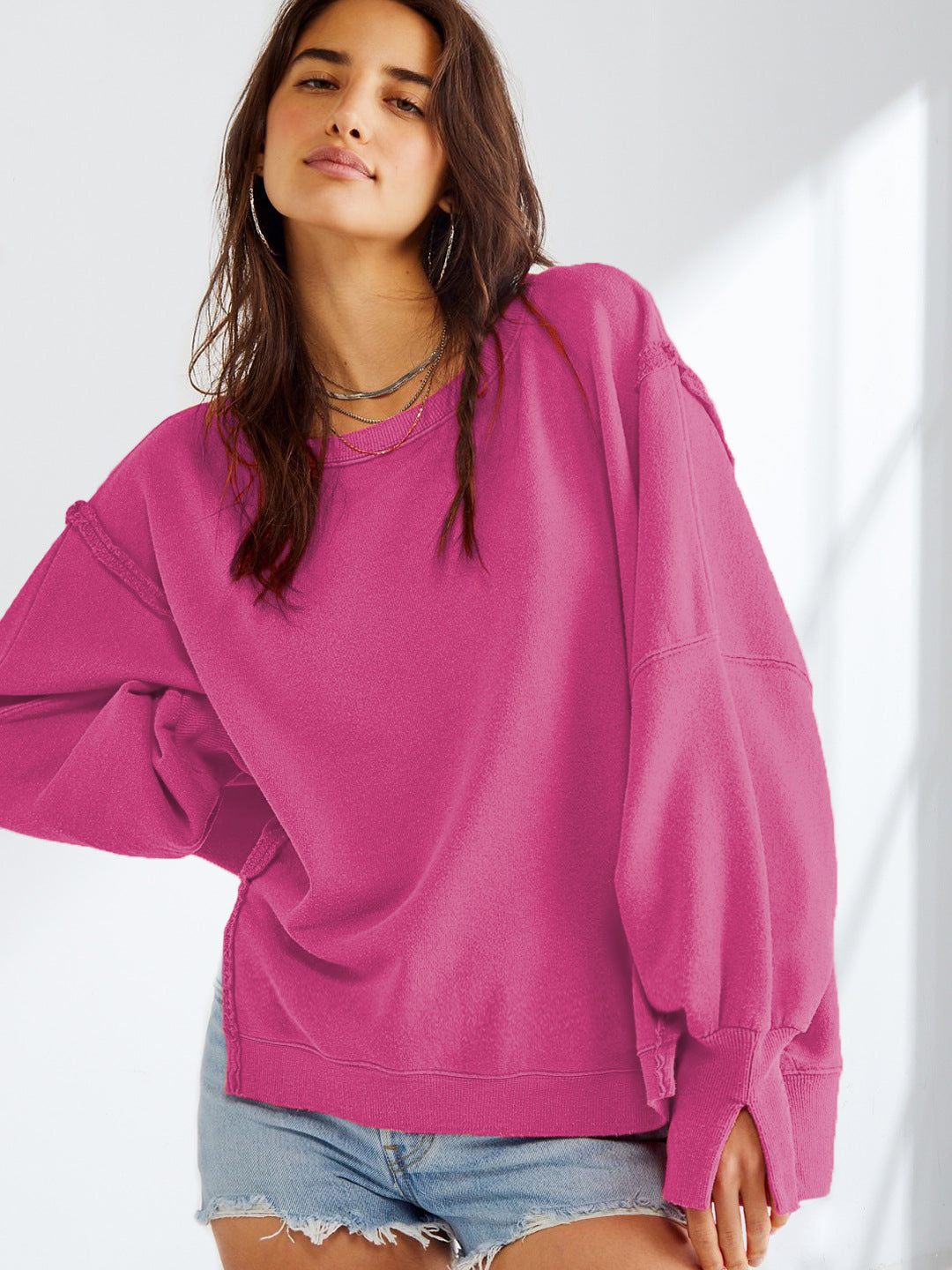 Round Neck Sweatshirt Women Clothing Brand Sports Bottoming Shirt T shirt Knitwear Long Sleeve Tops Outerwear