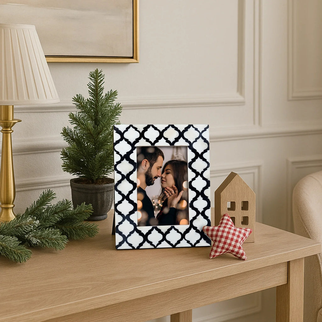 Picture Frame Moroccan Pattern Collection Bone & Resin Inlay 6 color Option– 4x6 & 5x7"