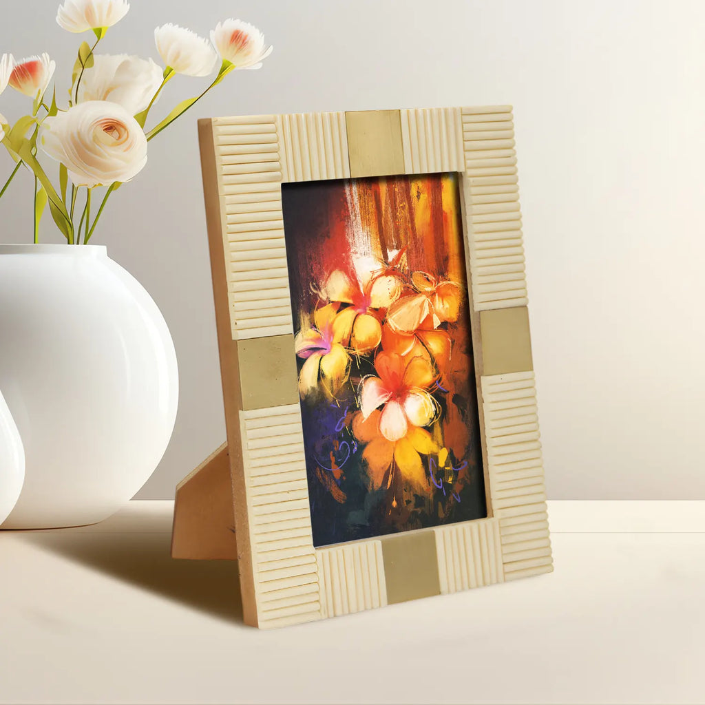Picture Frame Deco Accent Collection Resin Inlay White – 3 Sizes
