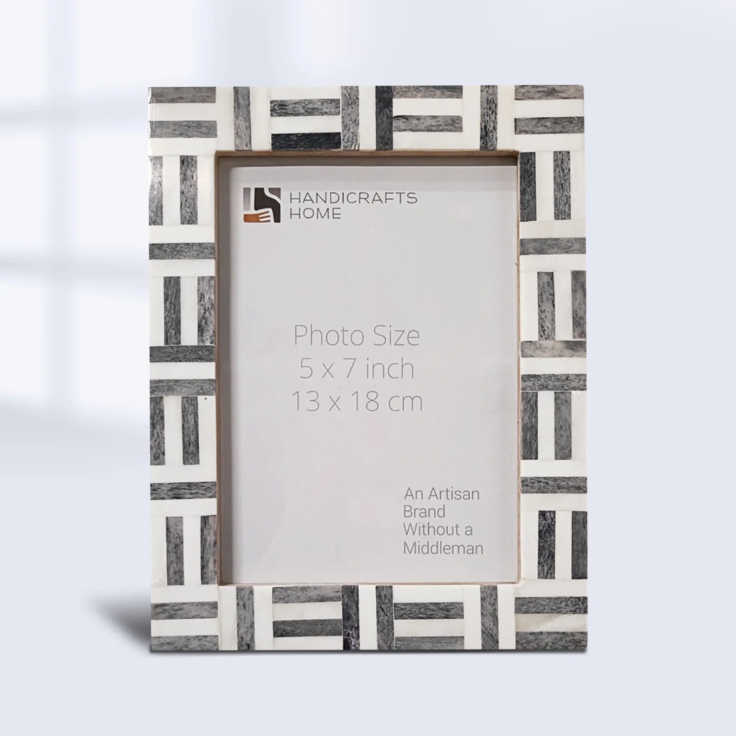Picture Frames Brick Pattern Bone Inlay, Grey-White, 4x6, 5x7
