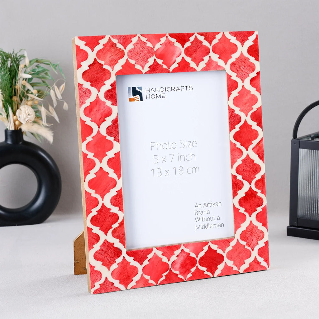 Picture Frame Moroccan Pattern Collection Bone & Resin Inlay 6 color Option– 4x6 & 5x7"