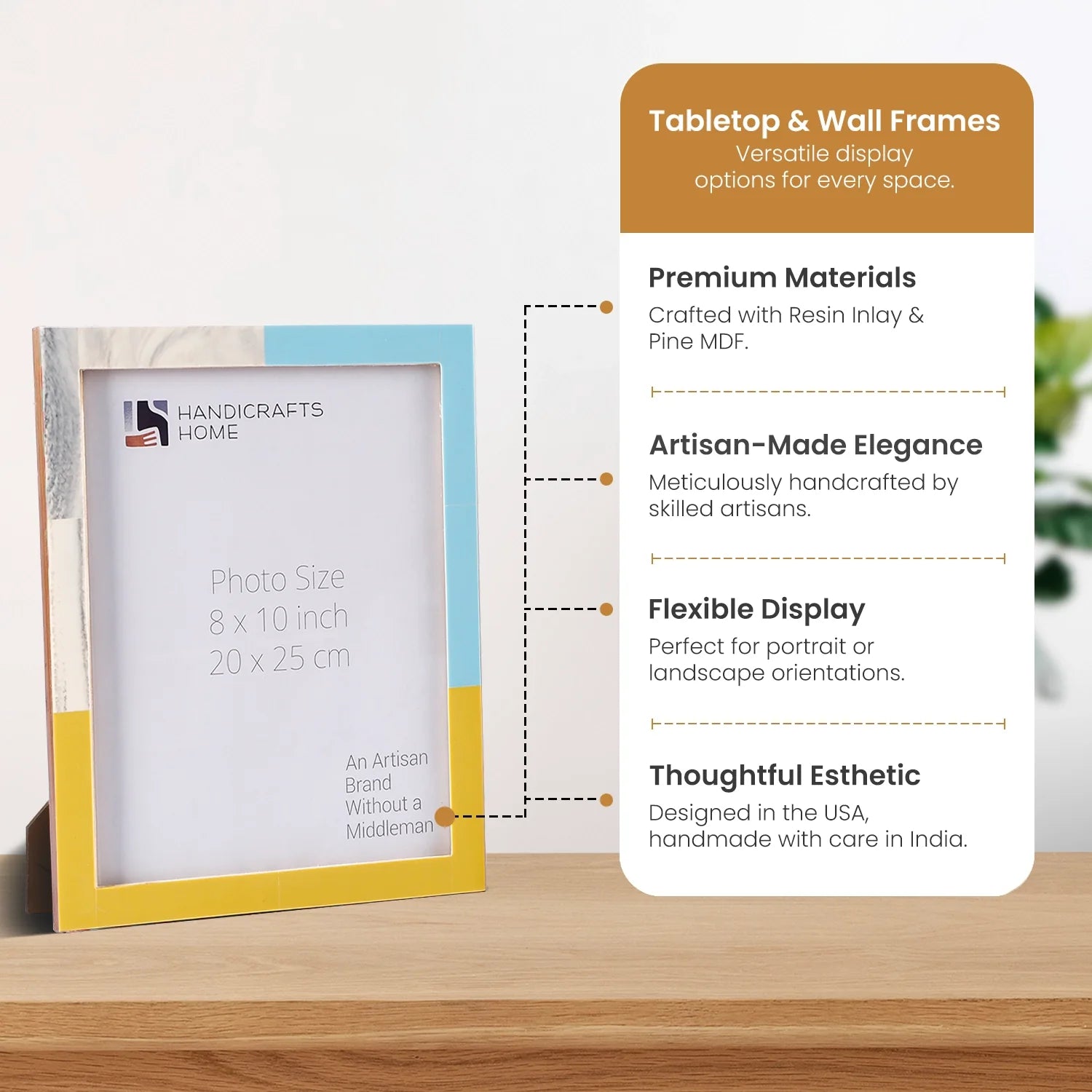 Picture Frame Mondrian Driftwood Collection Wood & Resin Inlay Multicolor– 3 Sizes (Pack of 2)