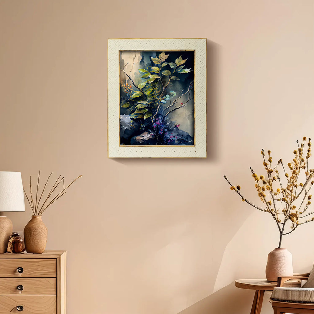 Picture Frames Rhythm Cycles Collection Wood Resin Inlay White 4x6 5x7 8x10"