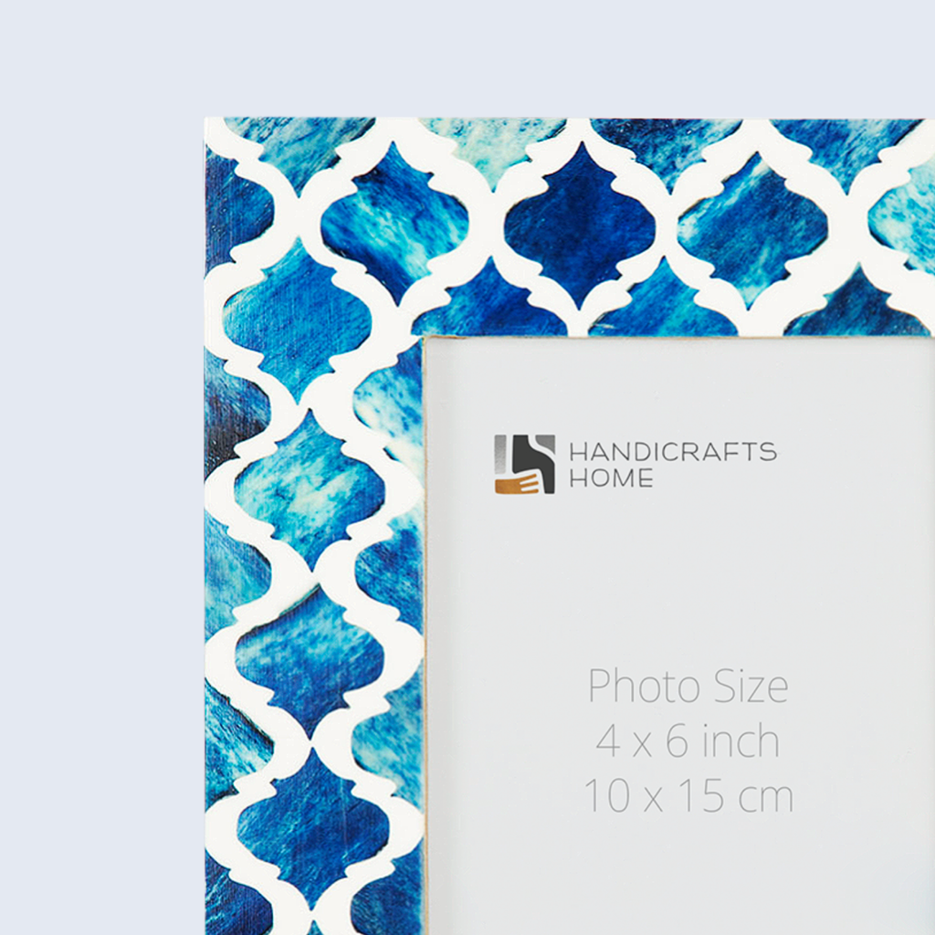 Picture Frame Moroccan Pattern Collection Bone & Resin Inlay 6 color Option– 4x6 & 5x7"
