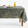 Patio Metallic Jacquard Tablecloth - Sky Blue