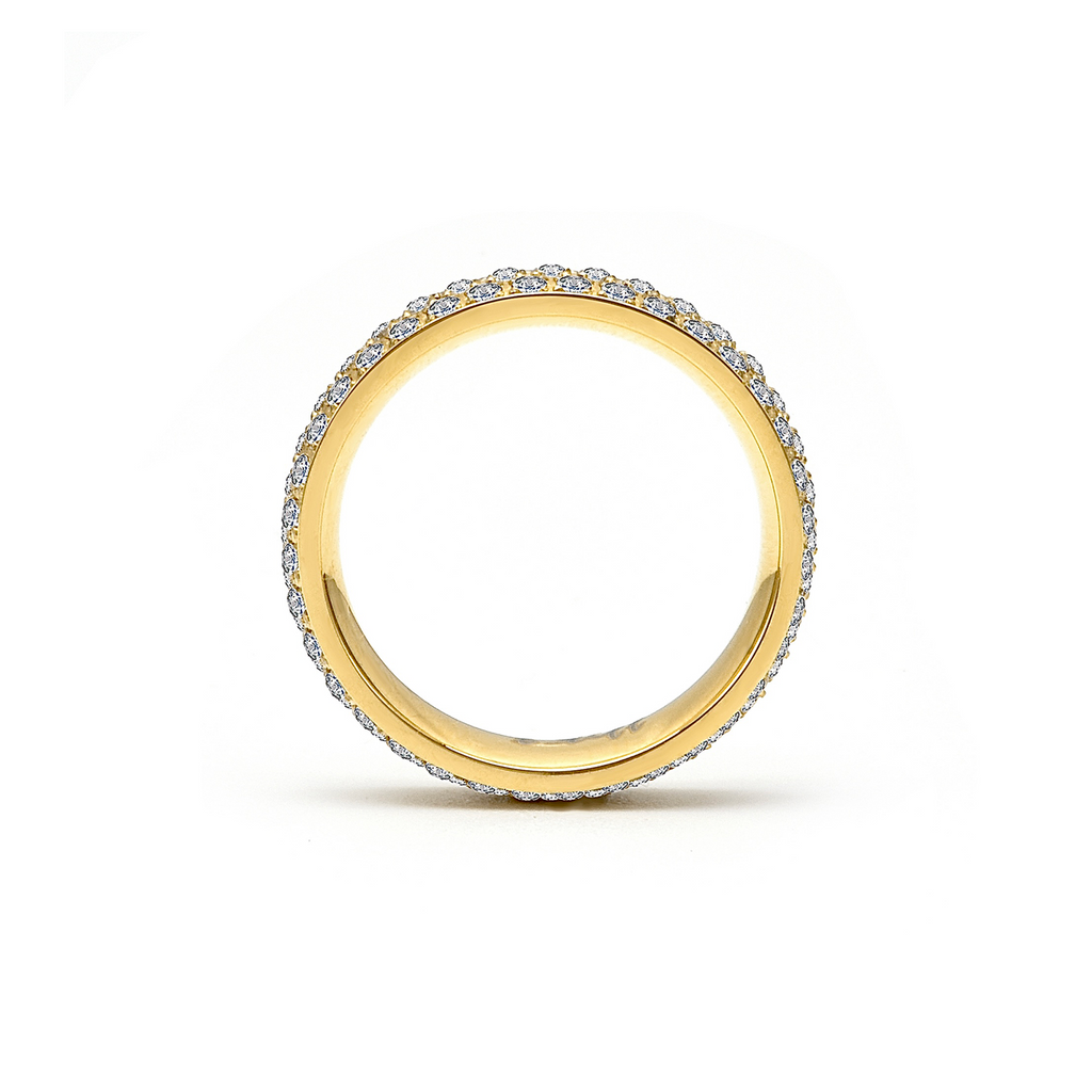 RG130G B.Tiff Gold Three-Row Eternity Ring