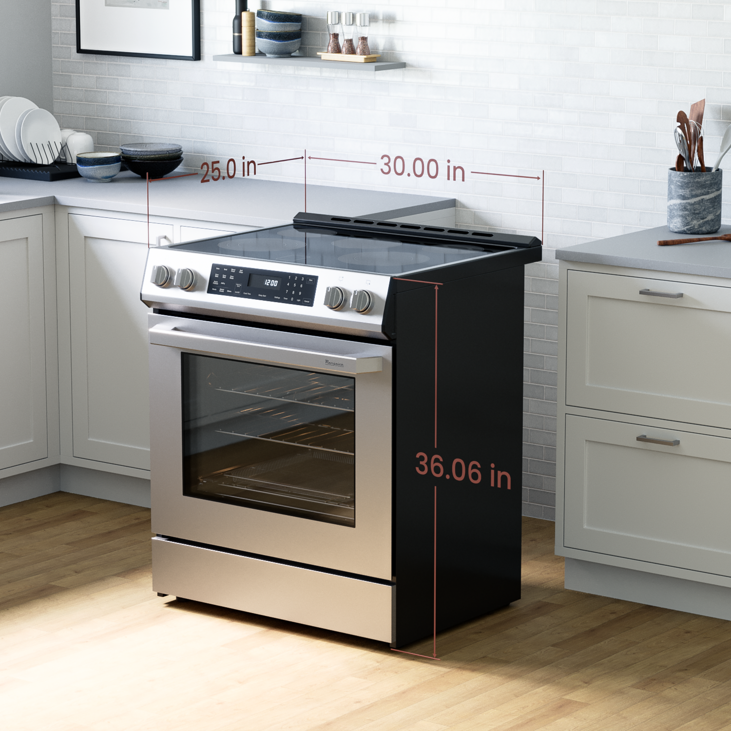 Rangaire 30" Electric Range Self-cleaning Air Fry True Convection Oven Slide-in Stainless Steel RRE303GS