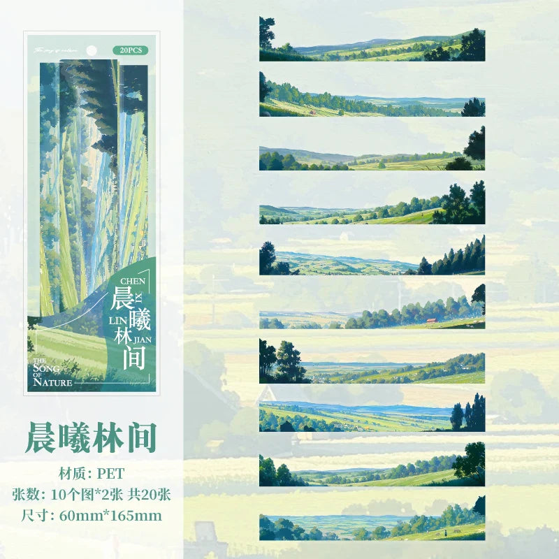Natural Scenery Sticker Pack | 20 Landscape Stickers for Junk Journal and Scrapbooking