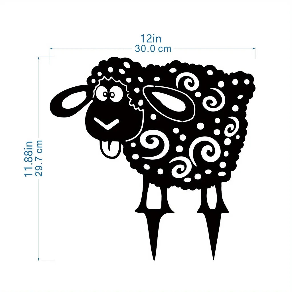 HelloYoung Add a Touch of Whimsy to Your Garden with this Metal Sheep Yard Art Silhouette Wall Art Home Decoration