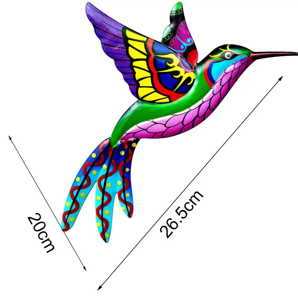 Iron Gecko Wall Art Ornaments Home Wall Decoration Simulation Realistic Metal Hummingbird Lizard Sculptures Garden Statue