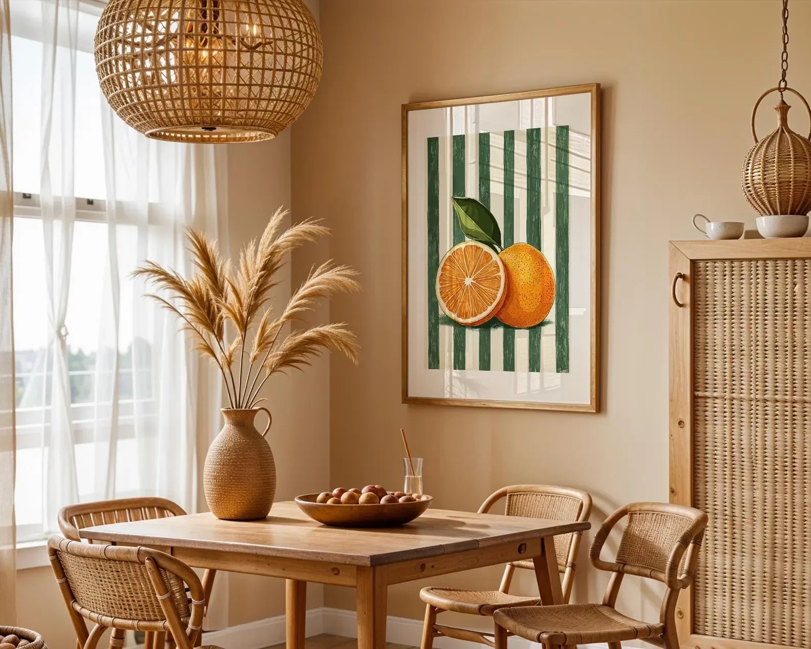 Orange Wall Decor, Orange Fruit Poster, Farmhouse Kitchen Art Painting, Kitchen Prints, Trendy Food Art, Retro Kitchen Art, Frui