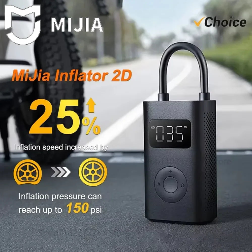 NEW MIJIA Inflatable treasur Air Compressor 2D 2000mAh Portable Inflator Air Pump 2D For Bicycle Car Motorcycle Ball CN