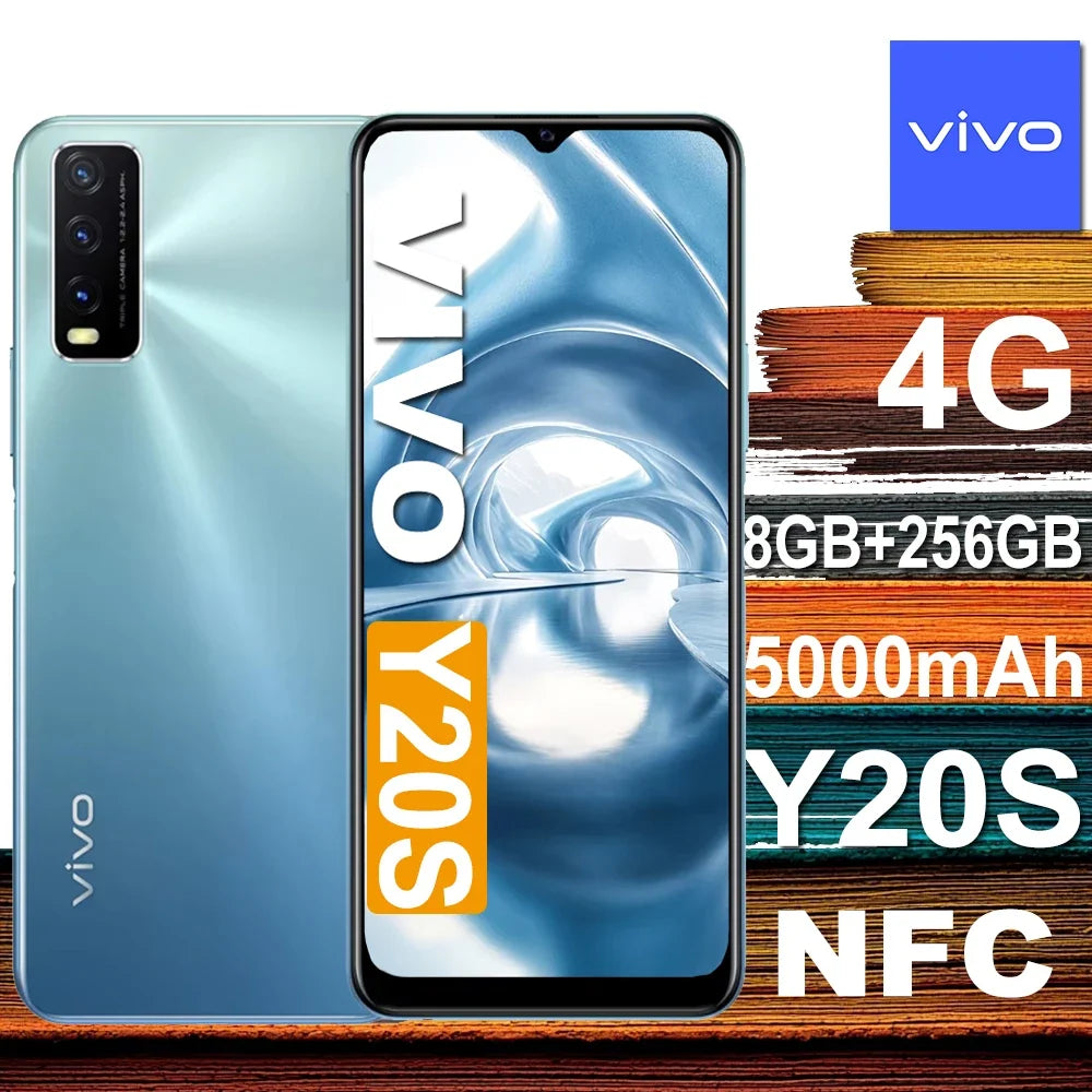 VIVO Y20S original smart fashion mobile phone 8GB+256GB/5000mah long battery life/support GPS positioning and NFC function