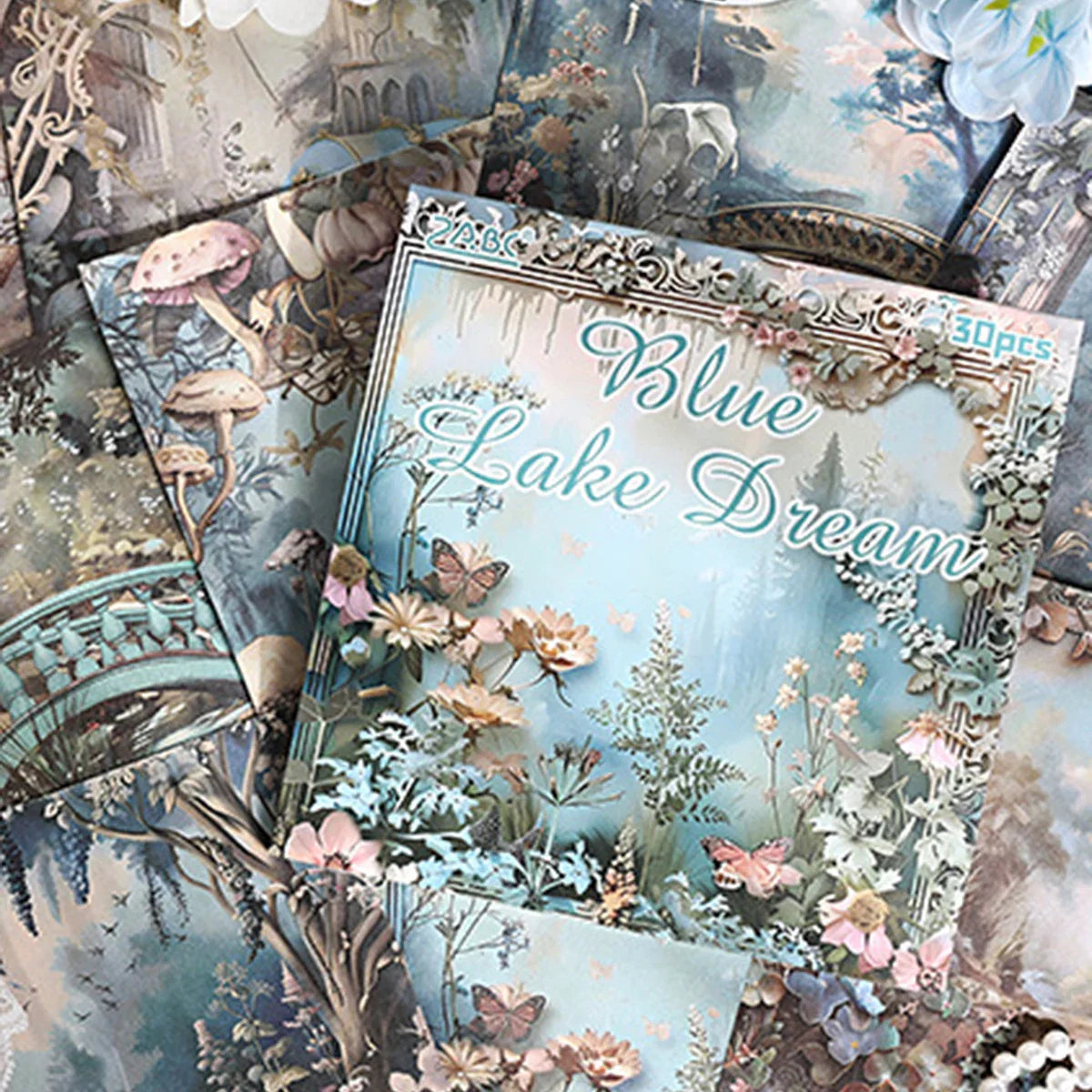 Vintage Floral Craft Paper Pad | 30 Sheets Tearable Decorative Paper