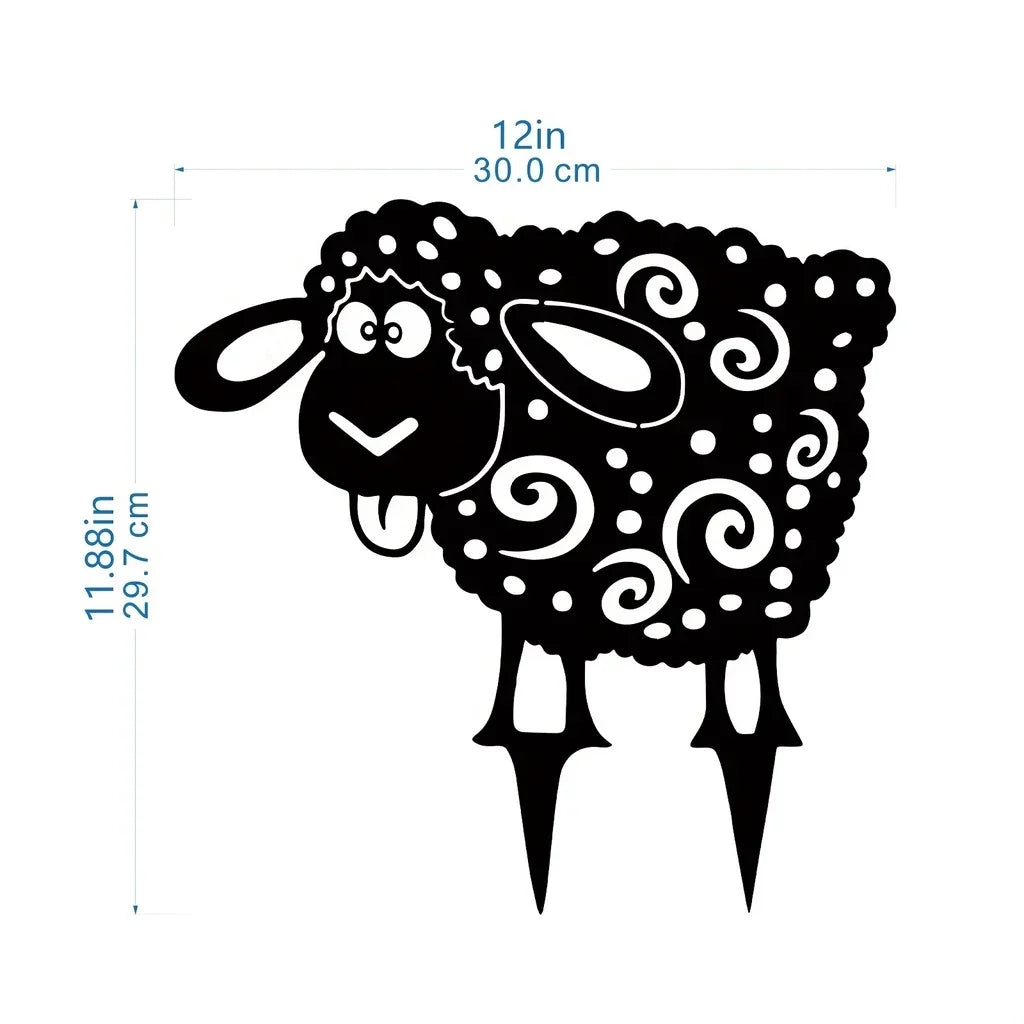HelloYoung Add a Touch of Whimsy to Your Garden with this Metal Sheep Yard Art Silhouette Wall Art Home Decoration