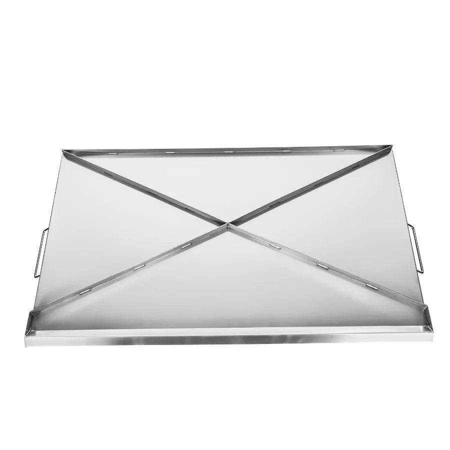 Stainless Steel Griddle 36x22 inch Universal Flat Top Rectangular Plate for Gas Grill BBQ Teppanyaki Portable Cookware with Han