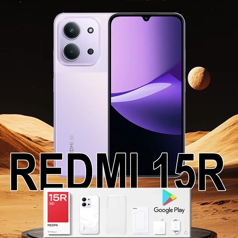 XIAOMI/REDMI 15R original smart thin and thin 5G mobile phone 13 million pixels high-definition main camera 8GB+256GBn memory/60
