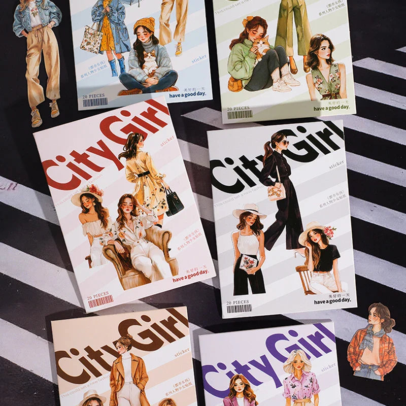 60pcs Urban Vintage Character Stickers | DIY Scrapbook and Journal Decor
