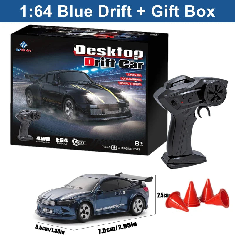 1/64 High-Speed Drift RC Car 4WD Remote Control Mini Racing Toy