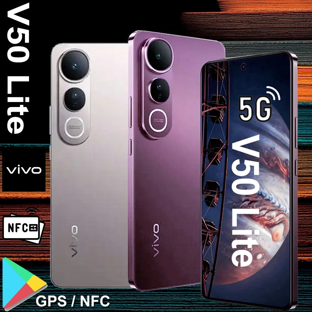 VIVO V50 Lite 5G EU/US/UK specifications original smart phones support NFC/12GB+512GB large memory wet hand touch