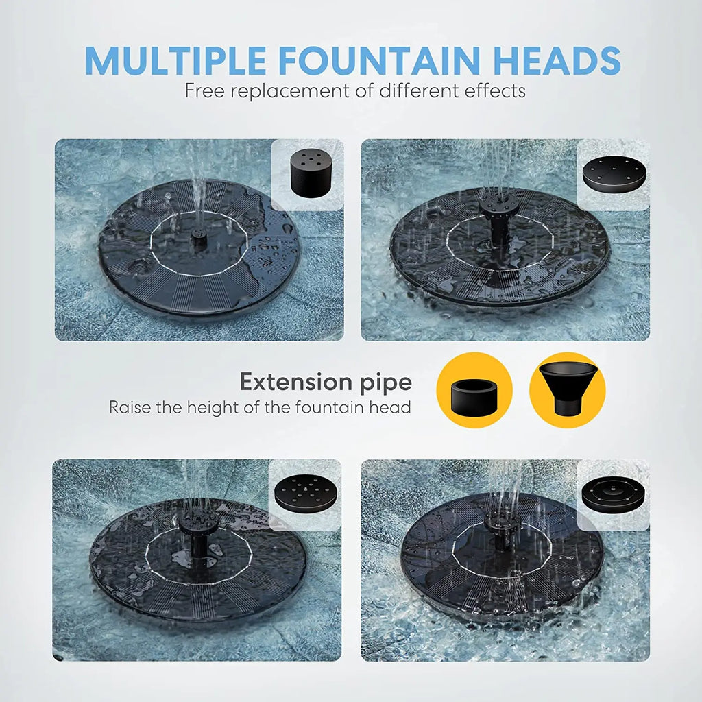 Polyresin Antique Outdoor Blue Garden Bird Bath and Solar Powered Round Pond Fountain Combo Set