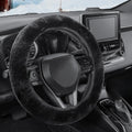 Car steering wheel cover without inner ring in winter plush warm soft comfortable non-slip elastic elastic handlebar cover
