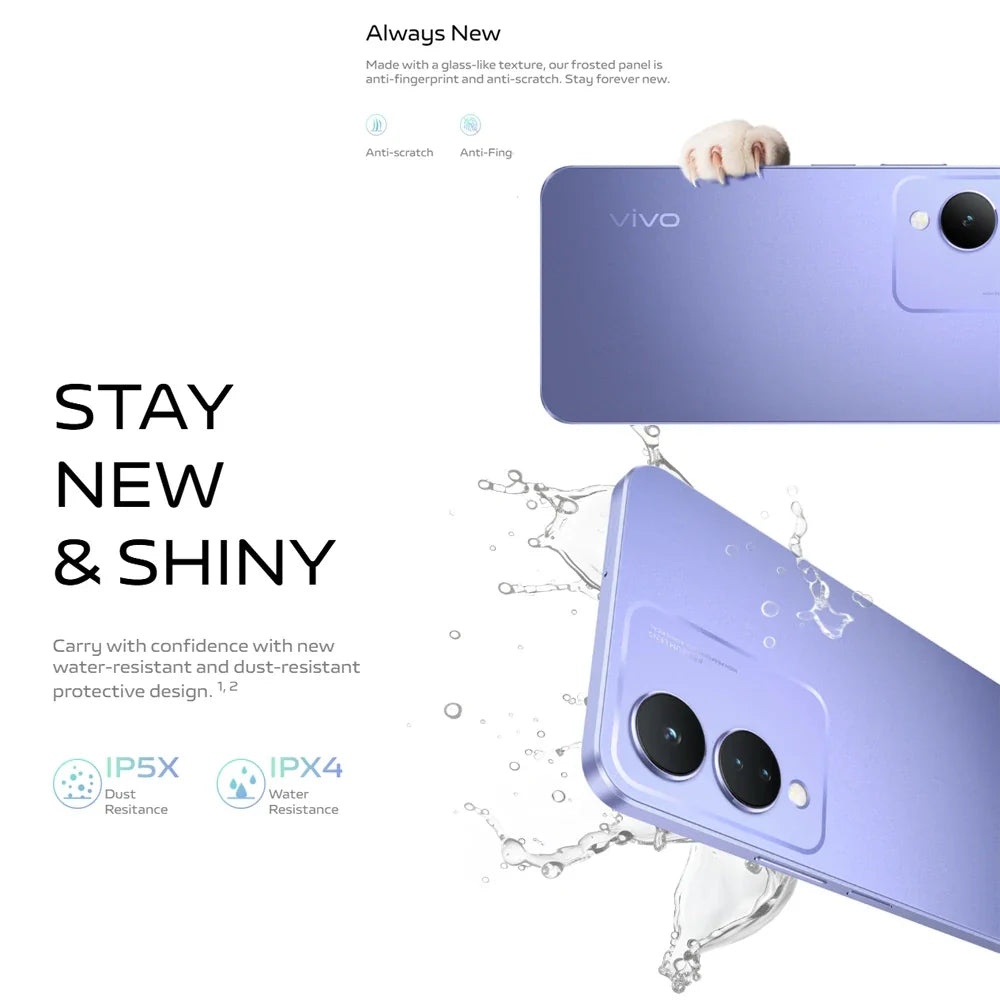 VIVO Y17S 4G original smart fashion music mobile phone 6.56-inch IPS LCD screen 5000mah battery 8gb+256GB