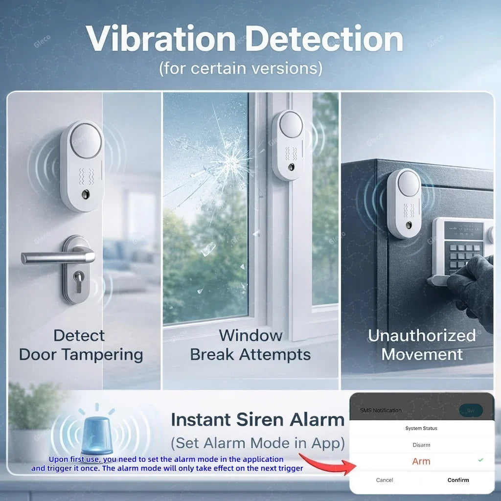 Zigbee Siren Alarm Smart Home Vibration Sensor Detection Security Alert TUYA Smart Life&Zigbee 2mqtt Version Work With Gateway