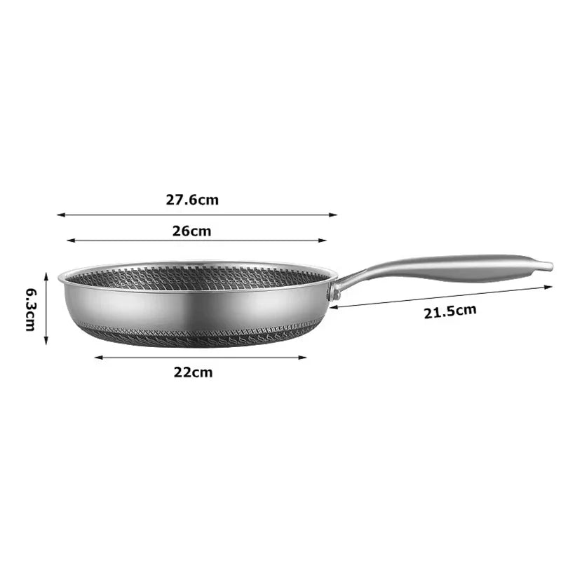 DONNOR 3-Ply Non Stick Frying Pan Hybrid Plus Stainless Steel Pan Skillet PFOA Free Chef Egg Pan Cookware Induction Compatible