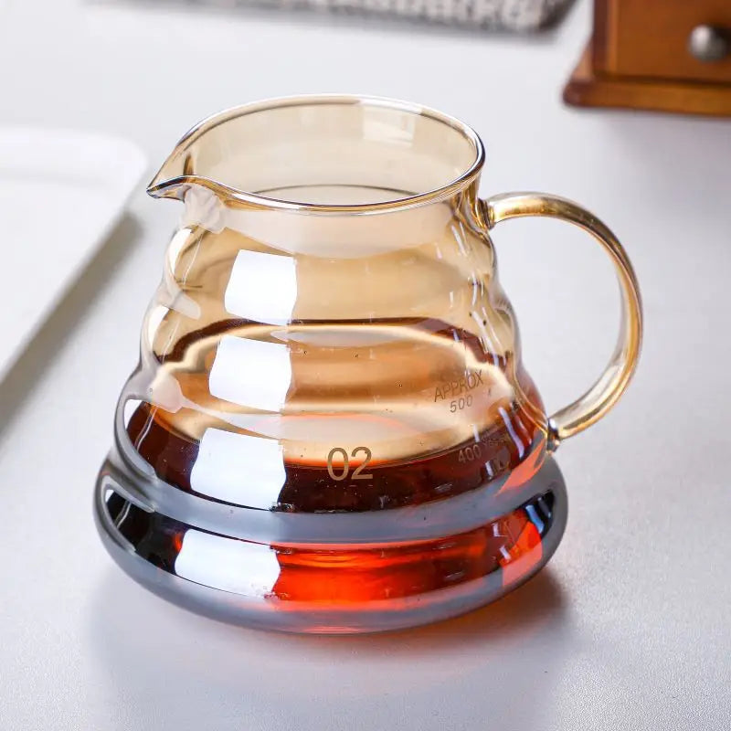 DecorBites™ Glass Coffee Filter Pot Drip Reusable Supplies Brown Brewed Percolator