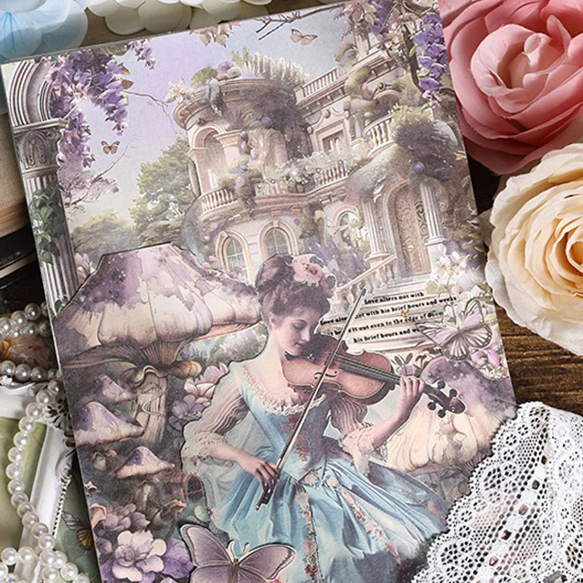 Vintage Floral Craft Paper Pad | 30 Sheets Tearable Decorative Paper