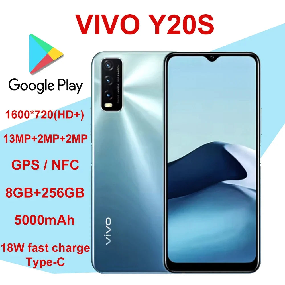 VIVO Y20S original smart fashion mobile phone 8GB+256GB/5000mah long battery life