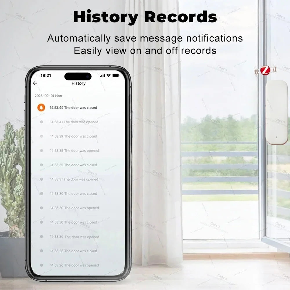 ZigBee Smart Window Door Gate Sensor Contact Detector Smart Life Security Alarm System Smart Home Tuya 2Mqtt App Remote Control