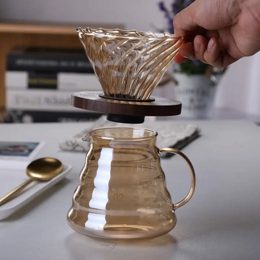 DecorBites™ Glass Coffee Filter Pot Drip Reusable Supplies Brown Brewed Percolator
